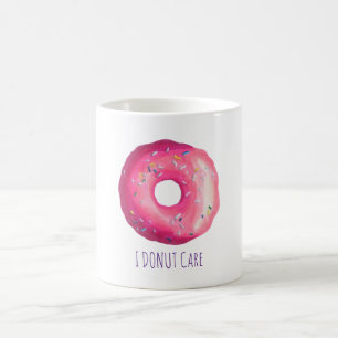 I Doughnut Care Funny Pun Pink Doughnut With Sprin Coffee Mug