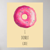 I Doughnut Care Pun - Pink Doughnut With Sprinkles