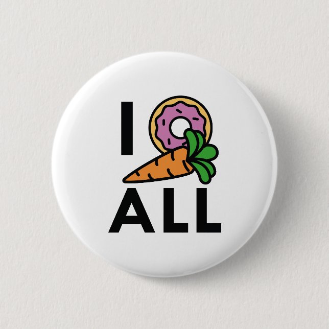 I Doughnut Carrot All 2 Inch Round Button (Front)