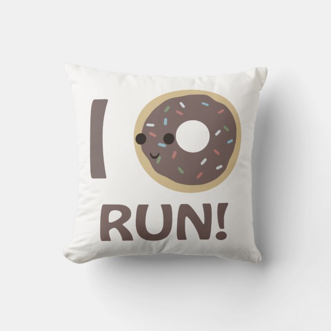 I doughnut run throw pillow (Front)