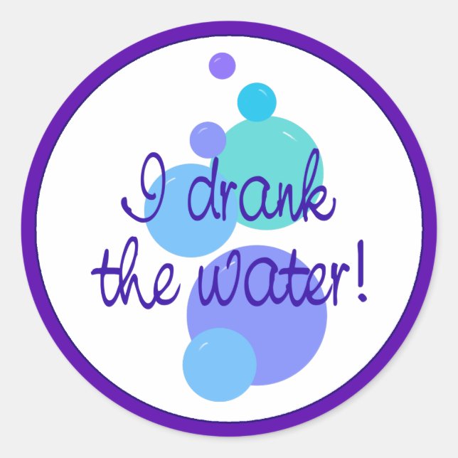 I Drank the Water Classic Round Sticker (Front)
