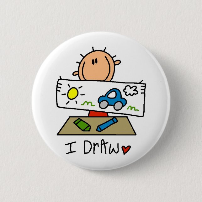 I Draw 2 Inch Round Button (Front)