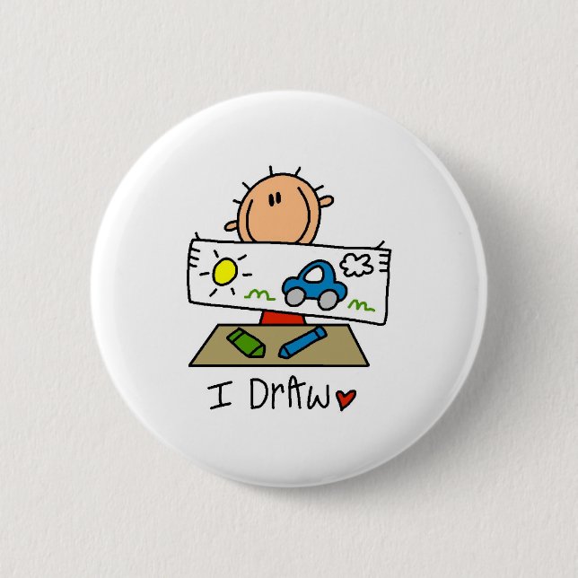 I Draw 2 Inch Round Button (Front)