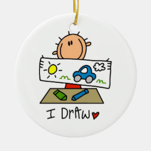 I Draw Ceramic Ornament
