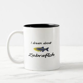 I dream about zebrafish Two-Tone coffee mug