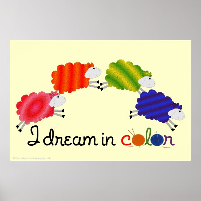 I Dream In Color Sheep Poster (Front)