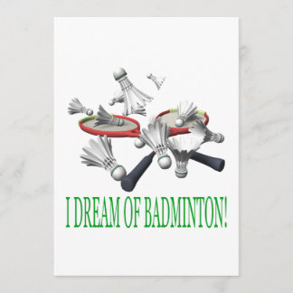 I Dream Of Badminton Invitation