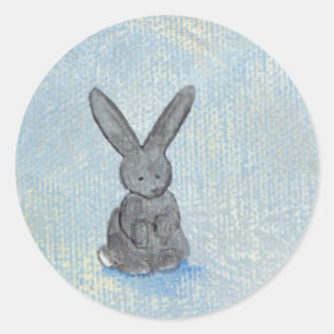 I Dream of Rabbits fun unique modern art painting Classic Round Sticker