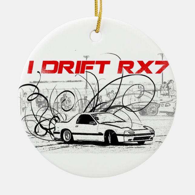 I Drift RX7 Ceramic Ornament (Front)