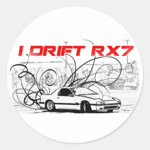 I Drift RX7 Classic Round Sticker