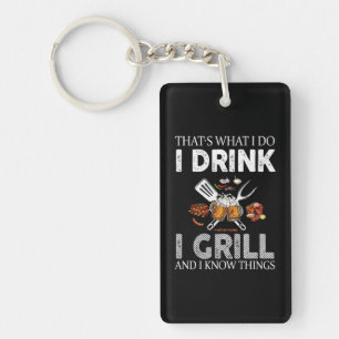 I Drink And Grill Food Custom Gift Keychain