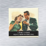 I Drink Sarcasm Funny Retro 50s Saying Magnet<br><div class="desc">This design was created though digital art. It may be personalized in the area provide or customizing by choosing the click to customize further option and changing the name, initials or words. You may also change the text colour and style or delete the text for an image only design. Contact...</div>