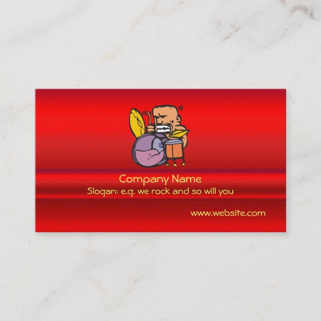I Drum - Fun Drummer Drumming Business Card (Front)