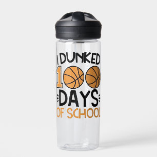 I Dunked 100 Days of School Basketball Player  Water Bottle