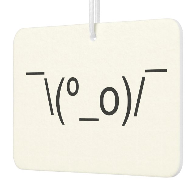 I Dunno LOL ¯\(º_o)/¯ Emoticon Japanese Kaomoji Car Air Freshener (Left)