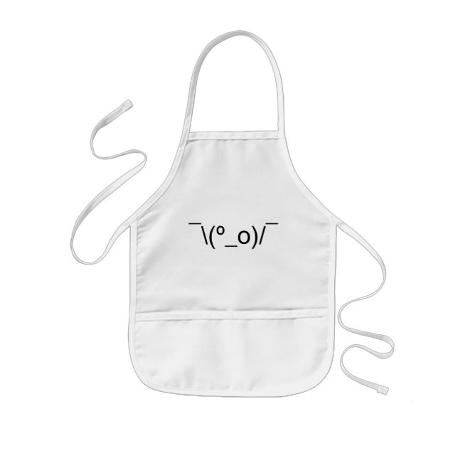 I Dunno LOL ¯\(º_o)/¯ Emoticon Japanese Kaomoji Kids Apron (Front)