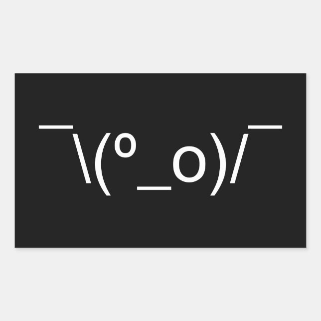 I Dunno LOL ¯\(º_o)/¯ Emoticon Japanese Kaomoji Sticker (Front)