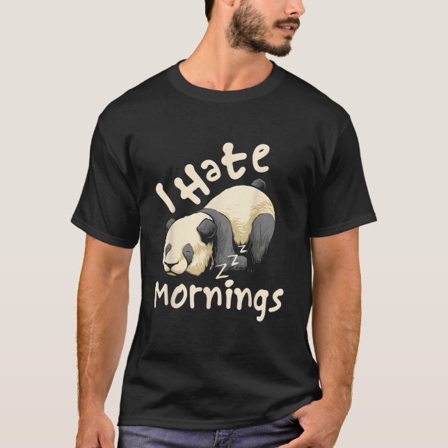 I E Mornings Kawaii Sleepy Panda Bear T-Shirt (Front)