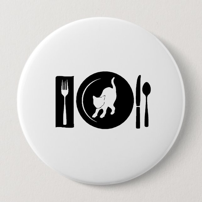 I eat ... 4 inch round button (Front)
