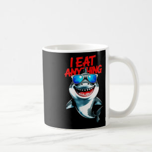I Eat Anything – Cool Shark Attitude Sticker Coffee Mug