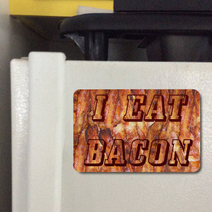 I Eat Bacon Text with Background Magnet