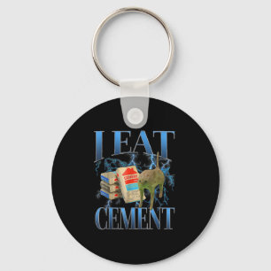 I Eat Cement Cursed Cat Funny Oddly Specific Meme  Keychain