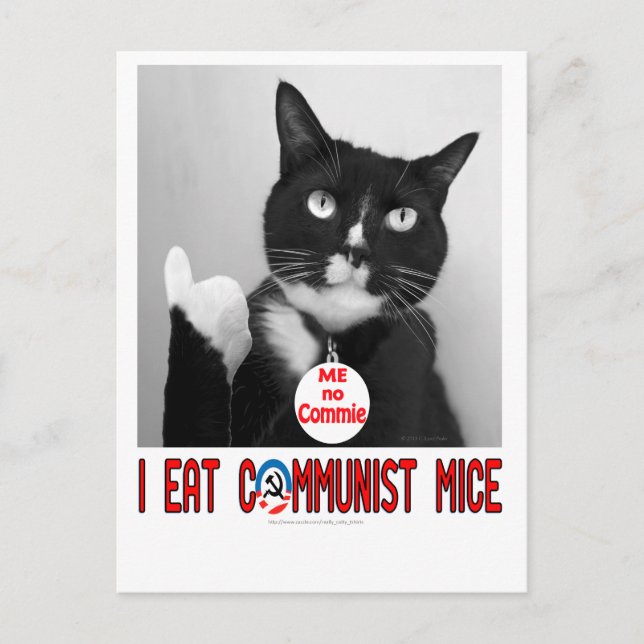 I EAT COMMUNIST MICE POSTCARD (Front)
