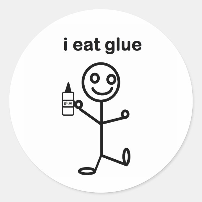 I Eat Glue Classic Round Sticker (Front)