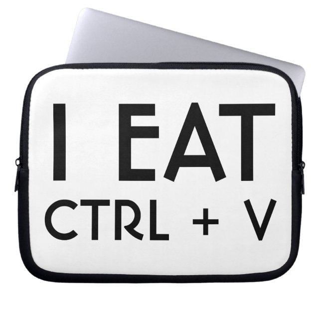 I Eat Paste Keyboard Shortcut Pun Laptop Sleeve (Front)