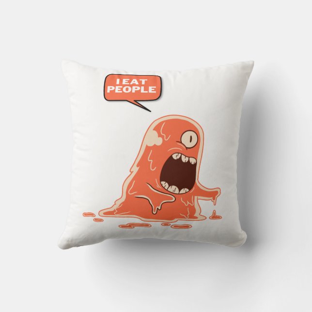 i eat people throw pillow (Back)