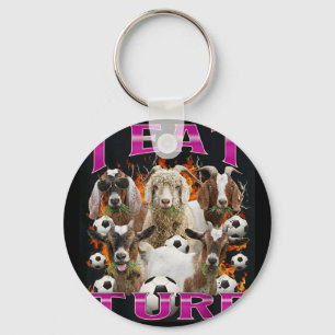 I Eat Turf Funny Goat Bootleg Graphic Style Retro  Keychain