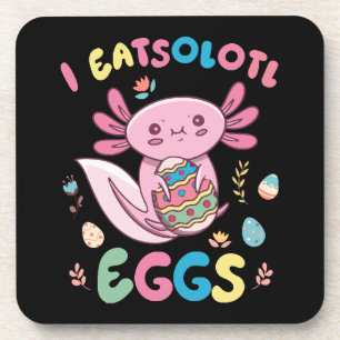 I Eatsolotl Eggs Rabbit Axolotl Bunny Easter Coaster