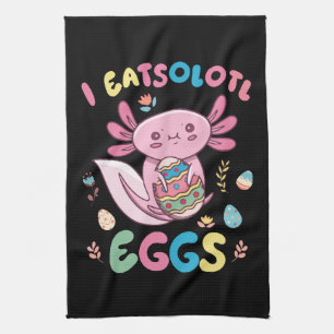 I Eatsolotl Eggs Rabbit Axolotl Bunny Easter Kitchen Towel