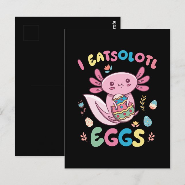 I Eatsolotl Eggs Rabbit Axolotl Bunny Easter Postcard (Front/Back)