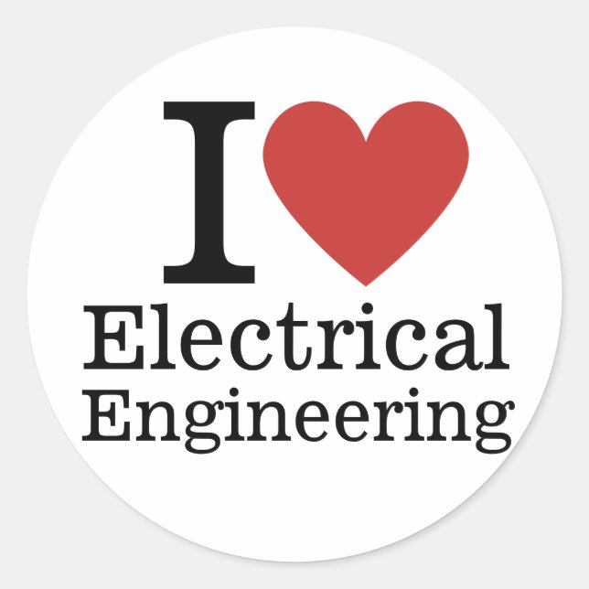 I ❤️ Electrical Engineering for Students/Faculty Classic Round Sticker (Front)