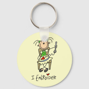 I Embroider Stick Figure Keychain