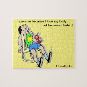 I exercise because I love my body customizable Jigsaw Puzzle