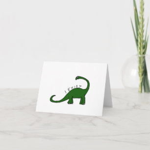 I Exist Brontosaurus Blank Inside Note Card