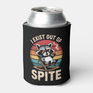 I Exist Out Of Spite Funny Raccoon Vintage Can Cooler