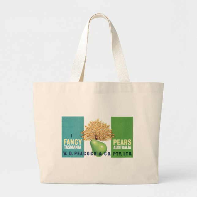 I Fancy Pears Large Tote Bag (Front)