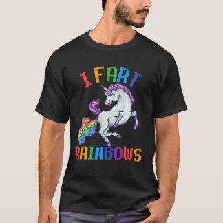 I Fart Rainbows Funny Unicorn Sarcastic Humour Ret T-Shirt