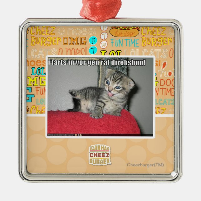 I farts in yor gen'ral direkshun metal ornament (Front)
