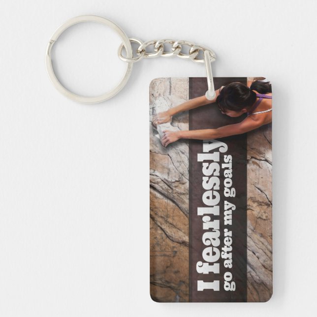 "I fearlessly go" Motivation Affirmation Keychain (Front)