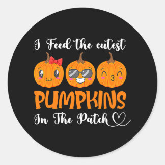 I Feed Cutest Pumpkins In The Patch Lunch Lady Classic Round Sticker