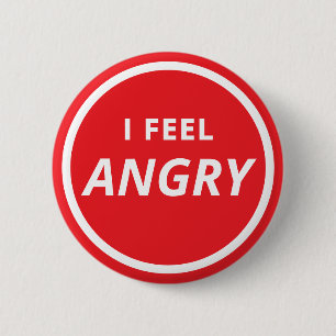 I Feel Angry Mutism Red Emotion 2 Inch Round Button