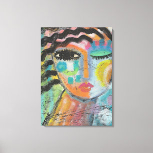I Feel Good Abstract Acrylic Painting on OSB Board Canvas Print