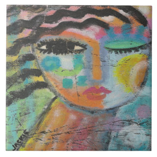 I Feel Good Abstract Acrylic Painting on OSB Board Tile