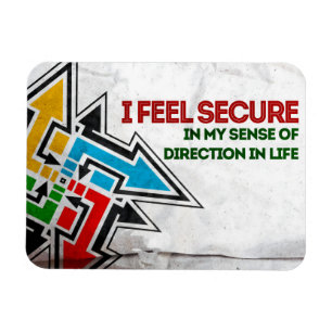 "I feel secure" Motivation Affirmation Flexible Magnet