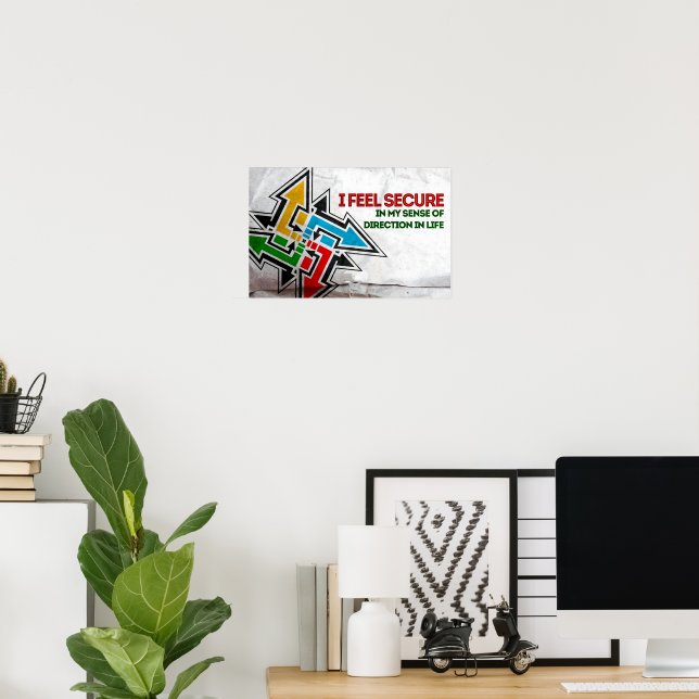 "I feel secure" Motivation Affirmation Poster (Home Office)