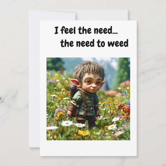 I feel the need..the need to Weed. Invitation (Front)